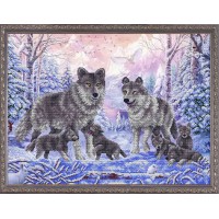 Схема для вышивки бисером "Семейство волков" (Схема или набор)